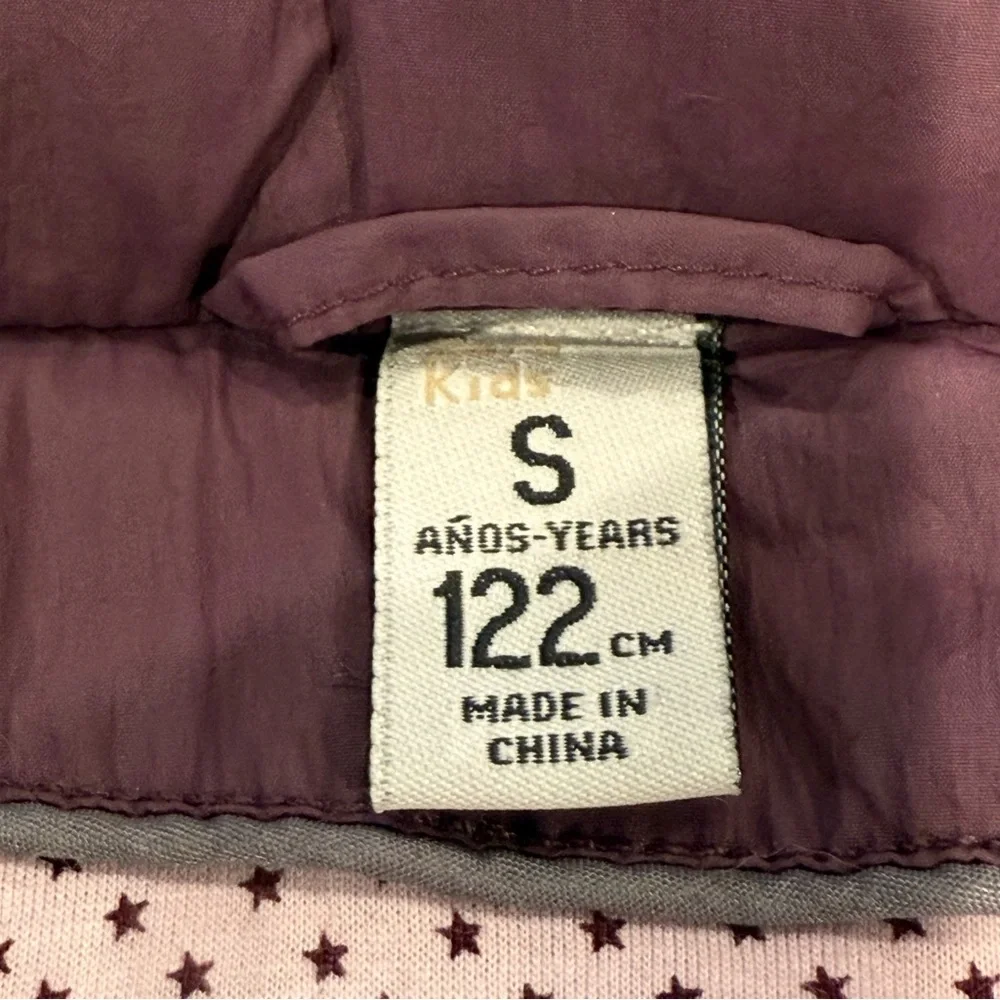 Zara Girls Quilted Purple‎ Hooded Puffer Vest